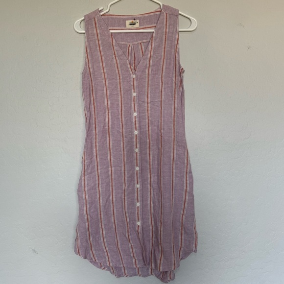 Marine Layer Lake Tank Dress in Lavender Stripe size XS - Picture 2 of 9